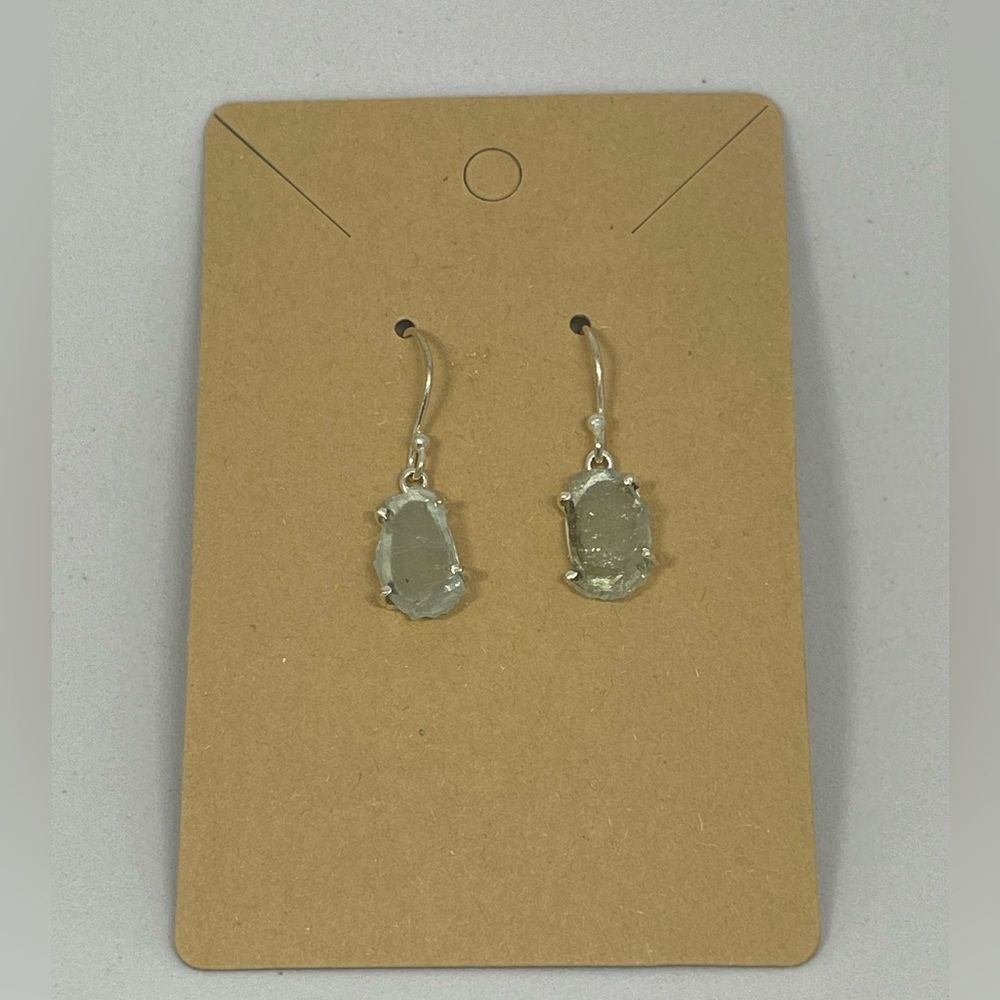 Raw Aquamarine & Sterling Silver Earrings